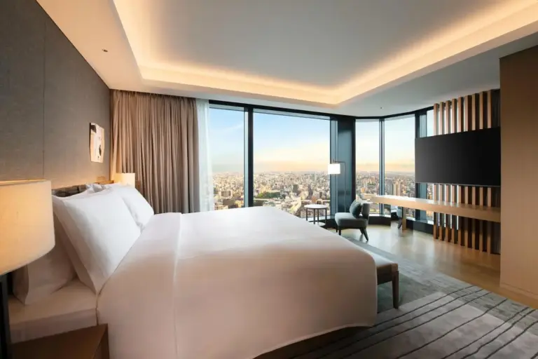 Stylish bedroom with a view at Conrad Nagoya