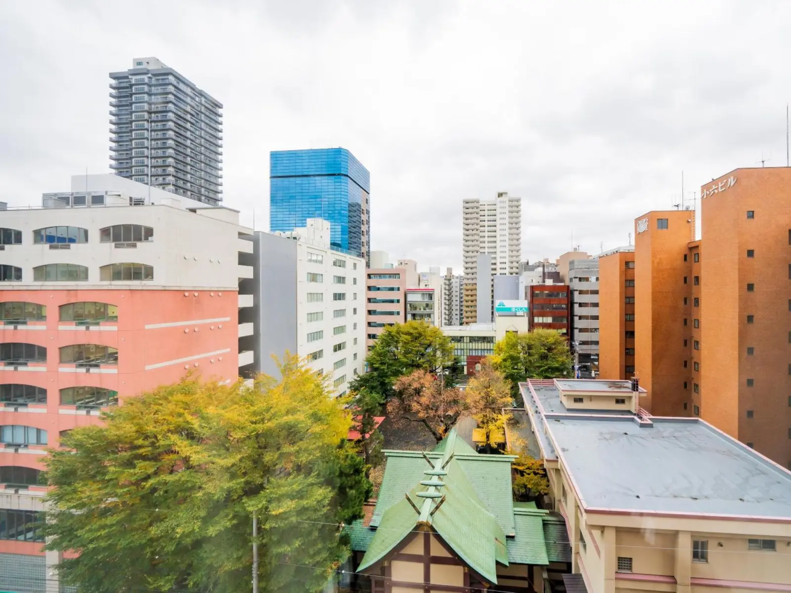 Another city view from Sapporo View Hotel Odori Park, showcasing buildings and trees