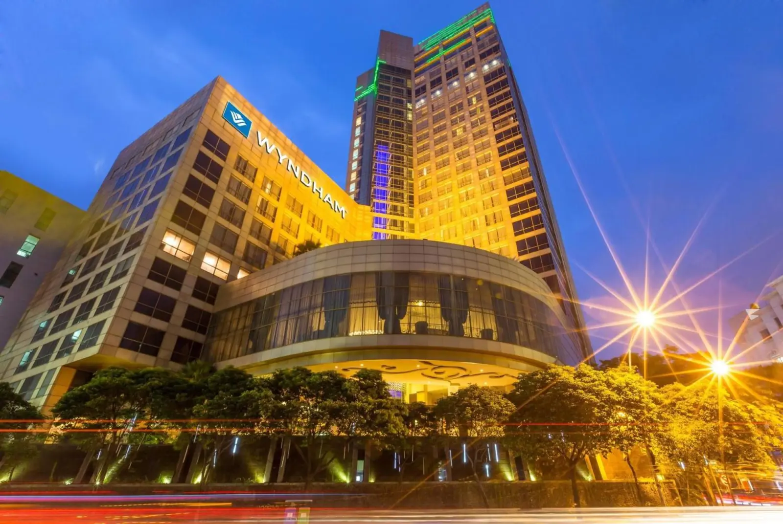 Wyndham Surabaya exterior view at night